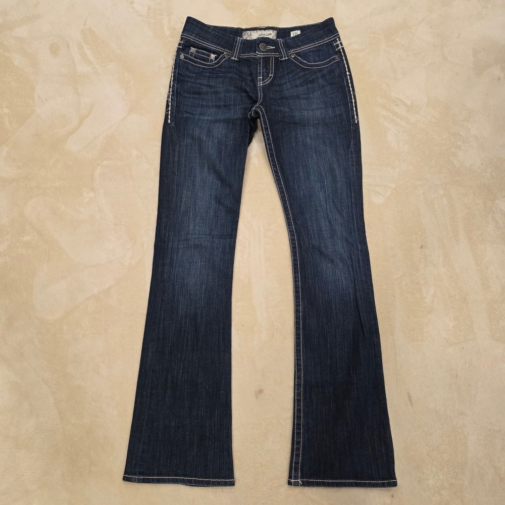 BKE Addison Bootcut Jeans Women Size 27L 27x33.5 Dark Wash Stretch Denim Buckle